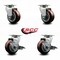 Service Caster 4 Inch Poly on Polyolefin Swivel Caster Set with Roller Bearings 2 Brakes SCC SCC-20S420-PPUR-2-TLB-2 - alternate 6